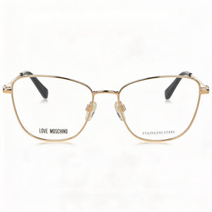 Love Moschino Square Eyeglasses for Women — front view, Metal