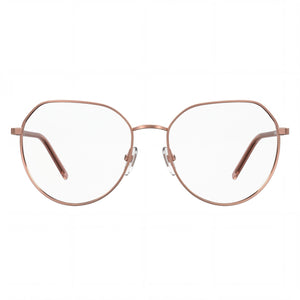 Love Moschino MOL560 Round Eyeglasses for Women — front view, Metal