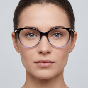 Love Moschino Mol570 Cat Eye Eyeglasses for Women — interior view, Polycarbonate demo lenses