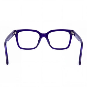 Love Moschino Mol603 Rectangle Eyeglasses Women — side view, Blue Acetate temples