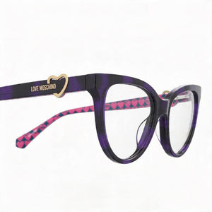 Love Moschino MOL609 Cat Eye Sunglasses Women — side view, Non-Polarized Clear lens