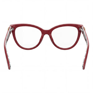 Love Moschino Cat Eye Eyeglasses Men — side view, Multicolored Acetate temples