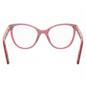 Love Moschino Cat Eye Eyeglasses Women — side view, Pink Plastic temples