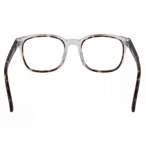 Lucky Brand D411 Square Eyeglasses Women — side view, Crystal Tortoise Plastic temples
