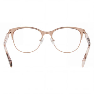 Lucky Brand Vlbd127 Cat Eye Eyeglasses Men — side view, Gold Metal temples