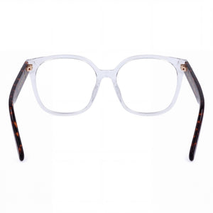Marc Jacobs 726 Square Eyeglasses Women — side view, Transparent Cellulose temples
