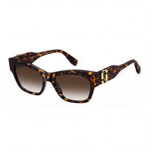 Marc Jacobs 762/S Havana Rectangle Sunglasses for Women, Dark Grey Shaded lens