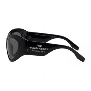Marc Jacobs Rectangle Sunglasses Women — side view, Non-Polarized Black lens