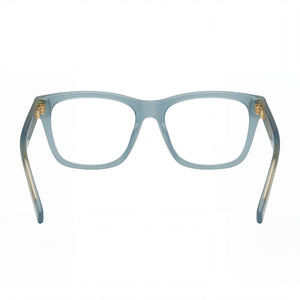 Marc Jacobs Rectangle Eyeglasses Women — side view, Blue Acetate temples