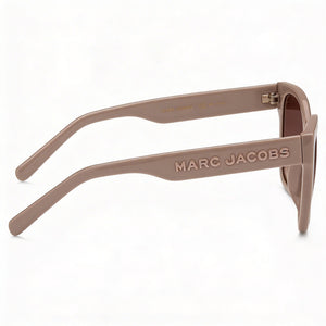Marc Jacobs Square Sunglasses Women — side view, Non-Polarized Brown Shaded lens