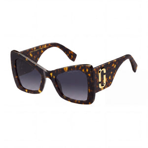 Marc Jacobs Casual Havana Butterfly Sunglasses for Men, Dark grey shaded lens
