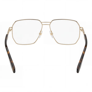 Marc Jacobs Aviator Eyeglasses Women — side view, Gold Metal temples