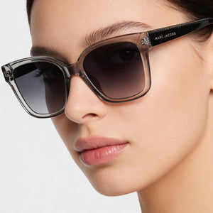 Marc Jacobs Marc 458/S Square Sunglasses Women — side view, Non-Polarized Dark Grey Shaded lens