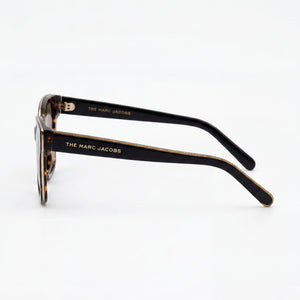 Marc Jacobs Marc 458/S Butterfly Sunglasses Women — side view, Non-Polarized Havana Black lens