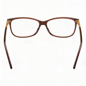 Marc Jacobs Marc 513 Rectangle Eyeglasses Women — side view, Brown Acetate temples