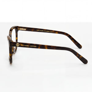 Marc Jacobs Marc 560 Cat Eye Eyeglasses Women — side view, Havana Acetate temples