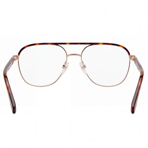 Marc Jacobs Marc 571 Aviator Eyeglasses Women — side view, Havana Alloy Steel temples