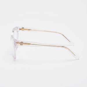 Marc Jacobs Marc 629 Square Eyeglasses Women — side view, Crystal Acetate temples
