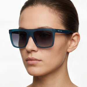Marc Jacobs MARC 639/S Rectangle Sunglasses Unisex — side view, Blue lens