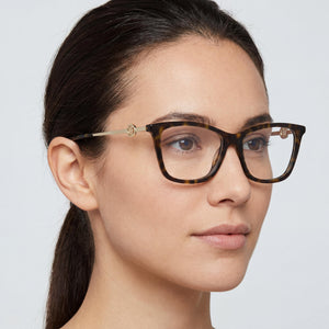 Marc Jacobs MARC 655 Rectangle Eyeglasses for Women — interior view, Acetate frame detail