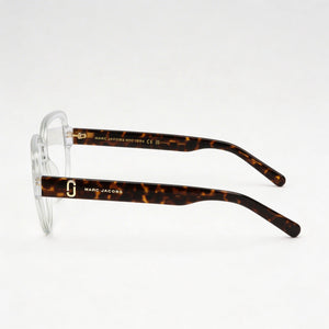 Marc Jacobs MARC 725 Square Eyeglasses Women — side view, Transparent Cellulose temples