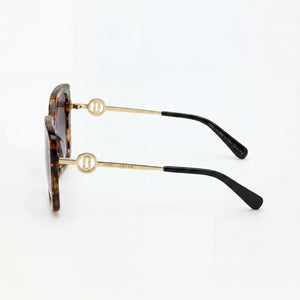 Marc Jacobs MARC 727/S Butterfly Sunglasses Women — side view, Non-Polarized Brown Turquoise lens