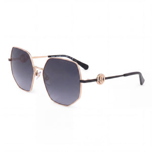 Marc Jacobs MARC 730/S Gold Oval Sunglasses for Women, Dark Grey Shaded lens