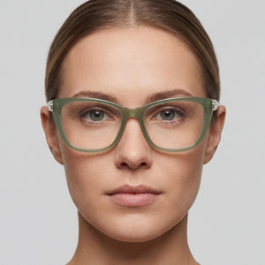 Marc Jacobs Marc 736 Rectangle Eyeglasses for Women — interior view, Polycarbonate demo lenses
