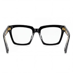 Marc Jacobs MJ 1100 Rectangle Eyeglasses Women — side view, Black Acetate temples