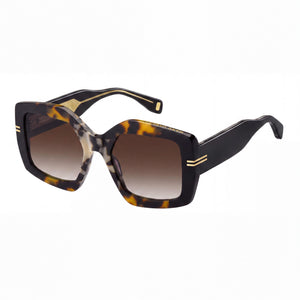 Marc Jacobs Mj 1109/S Black Rectangle Sunglasses for Women, Brown Gradient lens