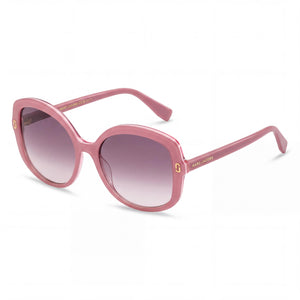 Marc Jacobs MJ 1119/S Pink Oval Sunglasses for Women, Brown Shaded lens