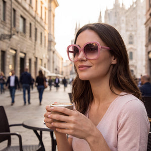Marc Jacobs MJ 1119/S Pink Sunglasses Women — outdoor wear, Brown Shaded Non-Polarized lens