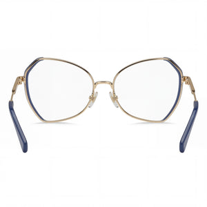 Marc Jacobs MJ1081 Butterfly Eyeglasses Women — side view, Gold Blue Alloy Steel temples