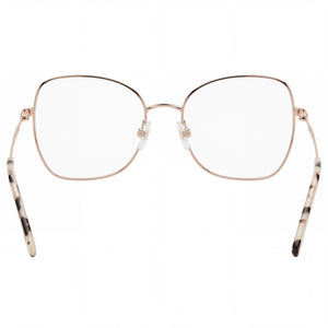 Marc Jacobs Modern Butterfly Eyeglasses for Women — interior view, Polycarbonate demo lenses