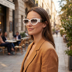Marc Jacobs Modern White Sunglasses Women — outdoor wear, White Black Non-Polarized lens