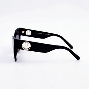 Marc Jacobs Signature Cat Eye Sunglasses Women — side view, Clear Demo Lenses lens