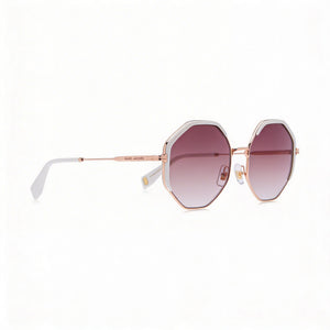 Marc Jacobs Rectangle Sunglasses Women — side view, Non-Polarized Gradient Brown lens
