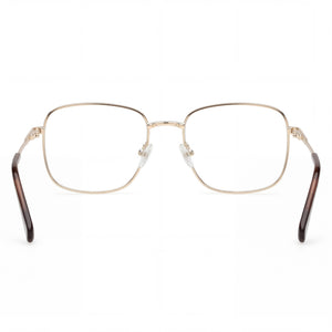 Marcolin Classic Oval Eyeglasses Unisex — side view, Gold Metal temples