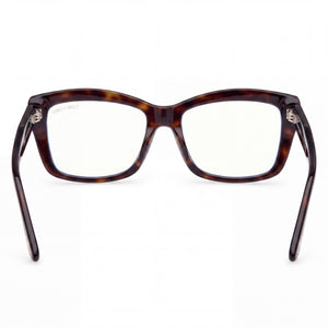 Marcolin FT6065-B Rectangle Eyeglasses Women — side view, Havana Blue Filter Plastic temples