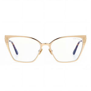 Marcolin Cat Eye Eyeglasses Unisex — front view, Blue Filter Metal