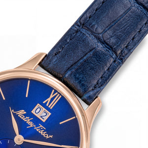 Mathey-Tissot H1886QPBU Men's Watch — side view, Stainless Steel case 40mm