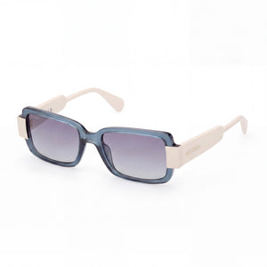 Max & Co. Mo0074 Blue Rectangle Sunglasses for Women, Blue lens