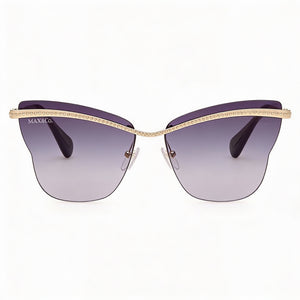 Max & Co. Modern Rectangle Sunglasses for Women — front view, Metal frame