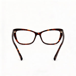 MaxMara Casual Cat Eye Eyeglasses Women — side view, Havana Plastic temples