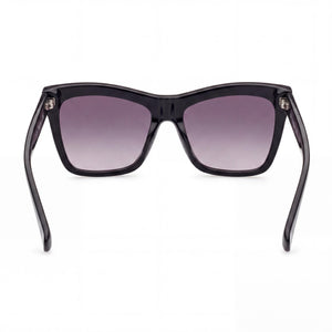 MaxMara Mm0008 Logo2 Cat Eye Sunglasses Unisex — side view, Non-Polarized Gradient Smoke lens