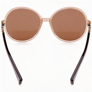 MaxMara MM0065 Round Sunglasses Women — side view, Non-Polarized Gradient Brown lens