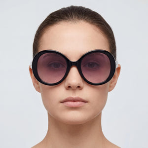 MaxMara MM0074 RENE Square Sunglasses for Women — interior view, Smoke lens detail