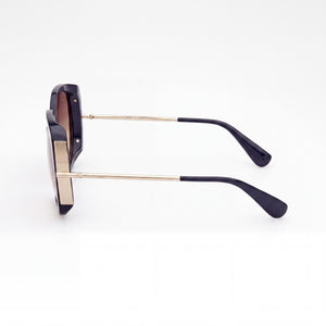 MaxMara MM0079 Square Sunglasses Women — side view, Non-Polarized gradient brown lens
