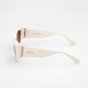 MaxMara Mm0132 Rectangle Sunglasses Unisex — side view, Demo white lens