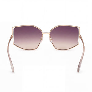 MaxMara Mm0142 Butterfly Sunglasses Women — side view, Non-Polarized Gradient Brown lens